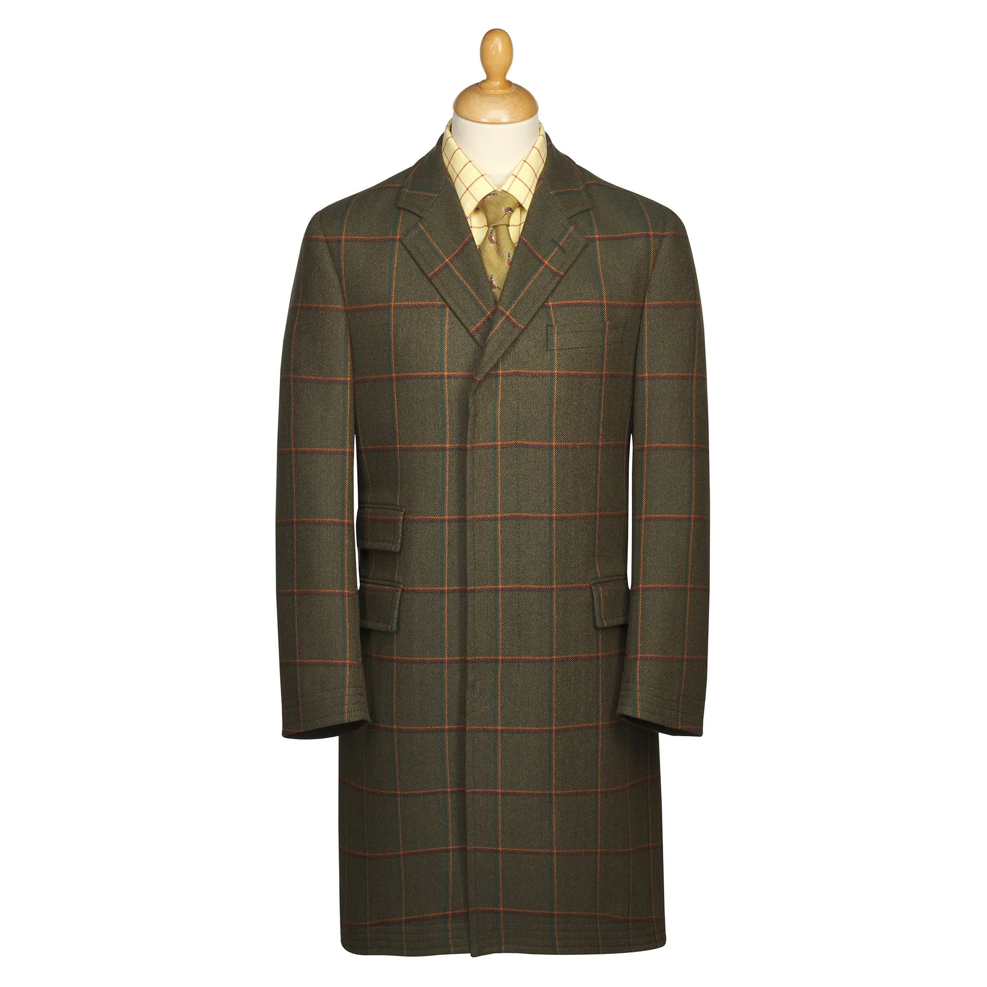 Elgin Check Tweed Overcoat