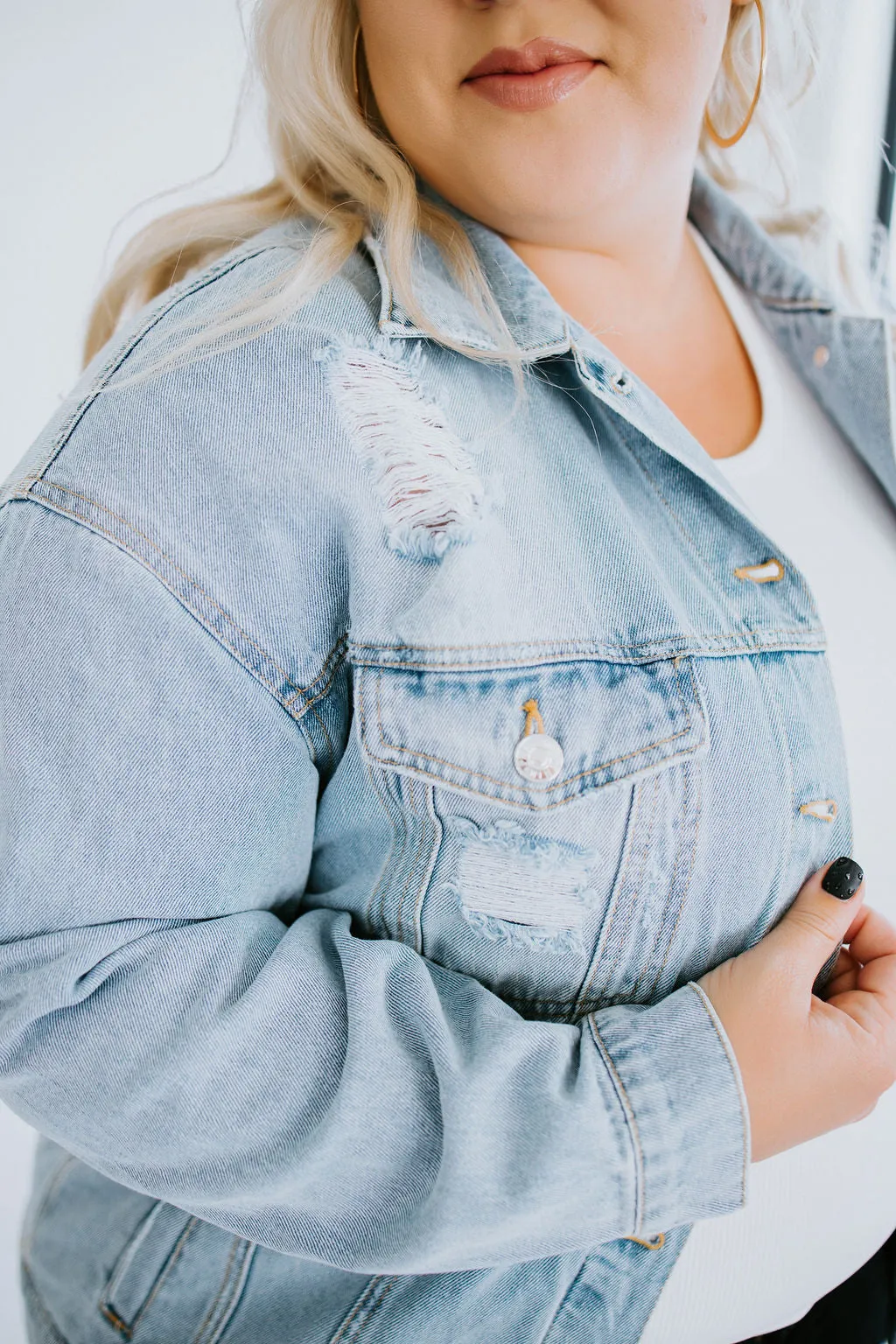 Embroidered Flag Denim Jacket FINAL SALE