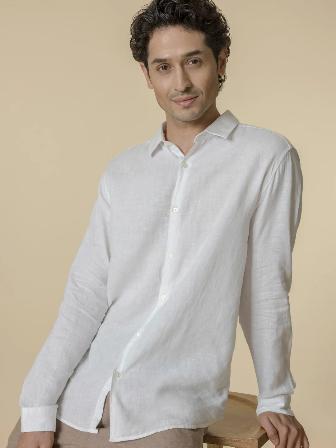 Essential 100% Linen White Shirt - Se Relaxer