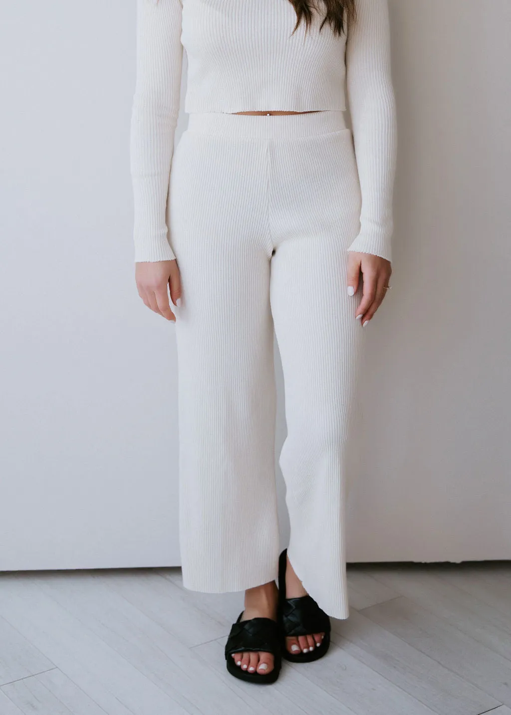 Evans Ribbed Knit Flare Pant FINAL SALE