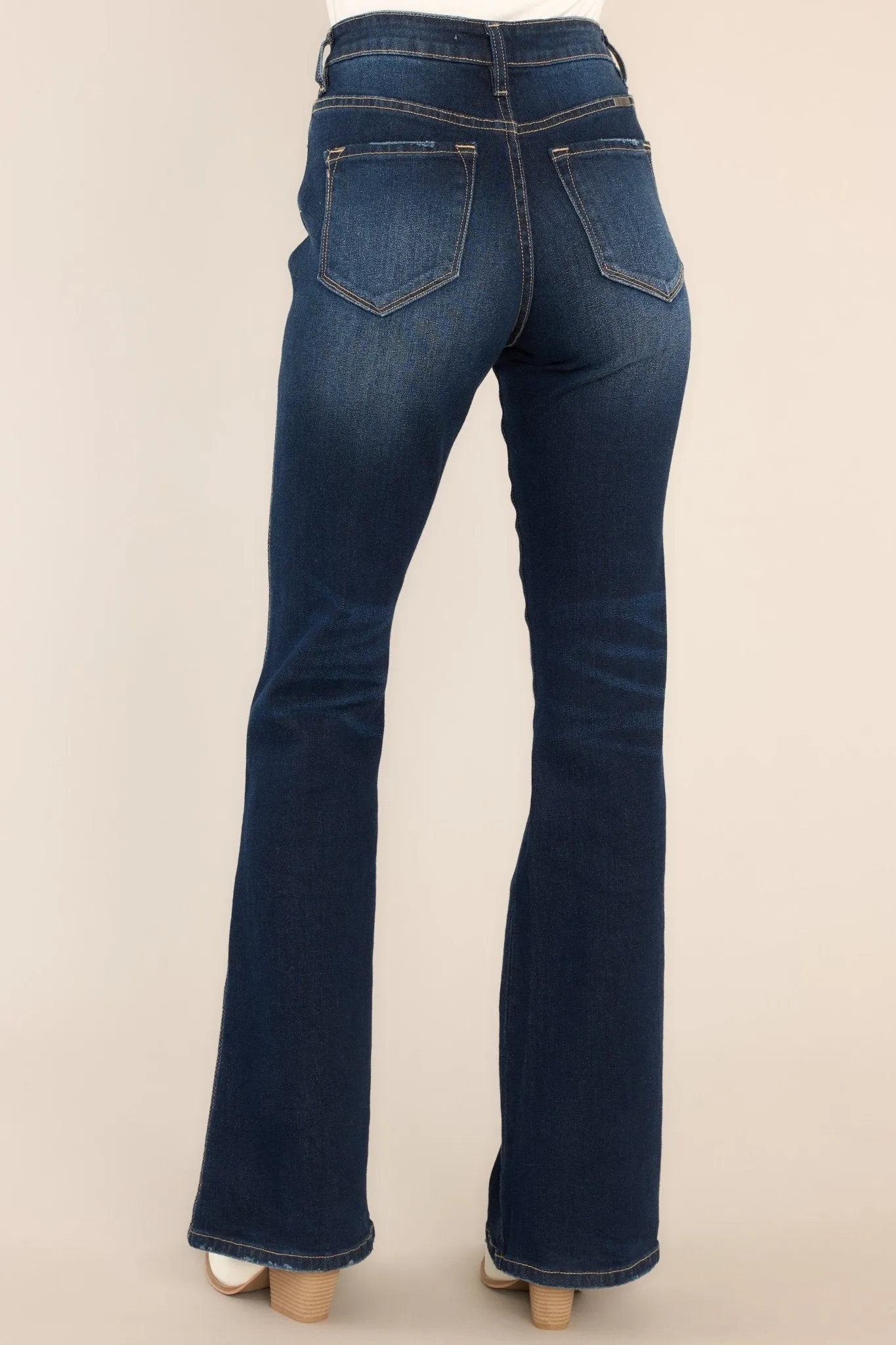 Everything Counts Dark Wash Stretch Flare Leg Jeans