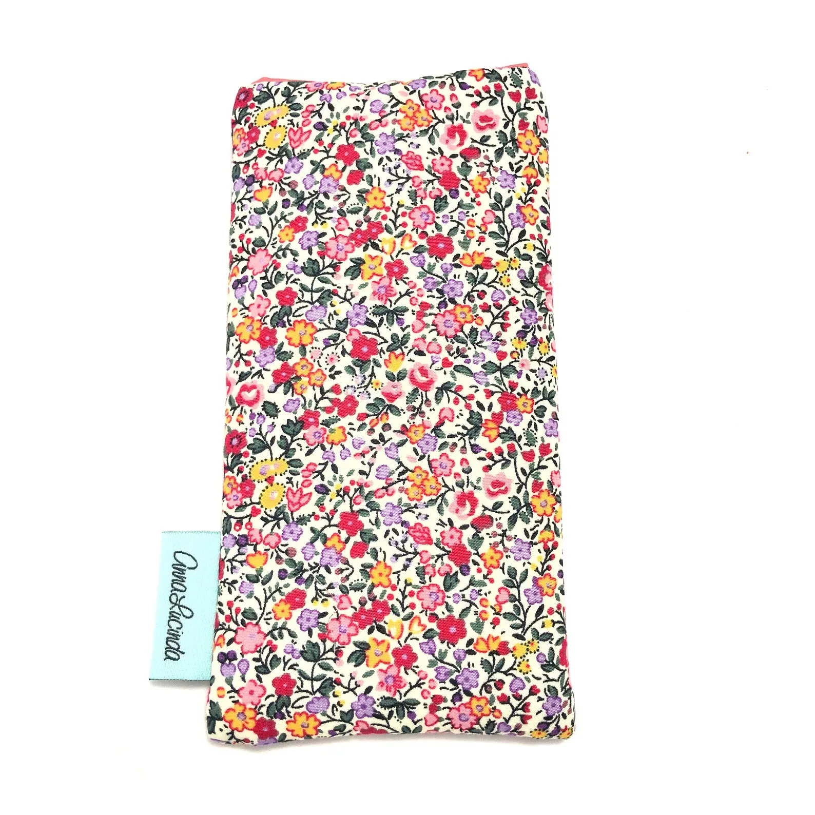 Fabric sunglasses case, padded soft glasses pouch in floral design