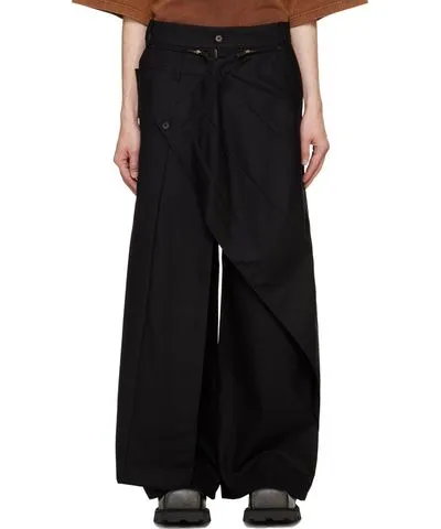 Feng Chen Wang Black Oversize Skirt Trousers