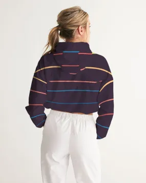 Find Your Coast DawnBreaker Striped Water Resistant Cropped Windbreaker