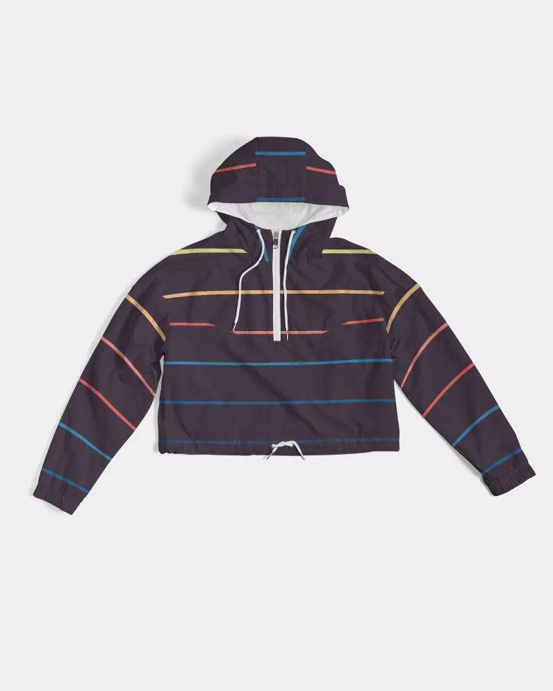 Find Your Coast DawnBreaker Striped Water Resistant Cropped Windbreaker