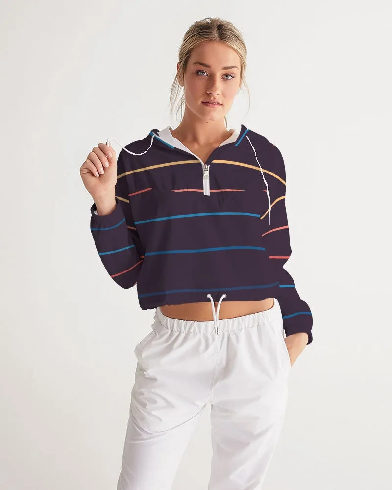 Find Your Coast DawnBreaker Striped Water Resistant Cropped Windbreaker