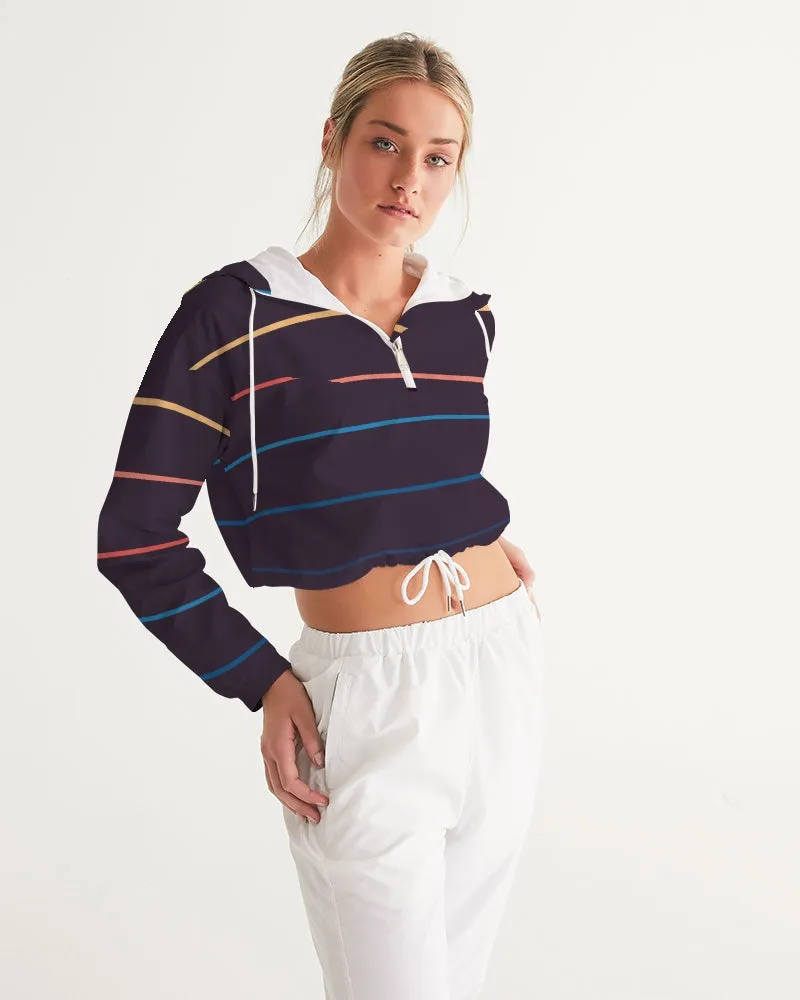 Find Your Coast DawnBreaker Striped Water Resistant Cropped Windbreaker