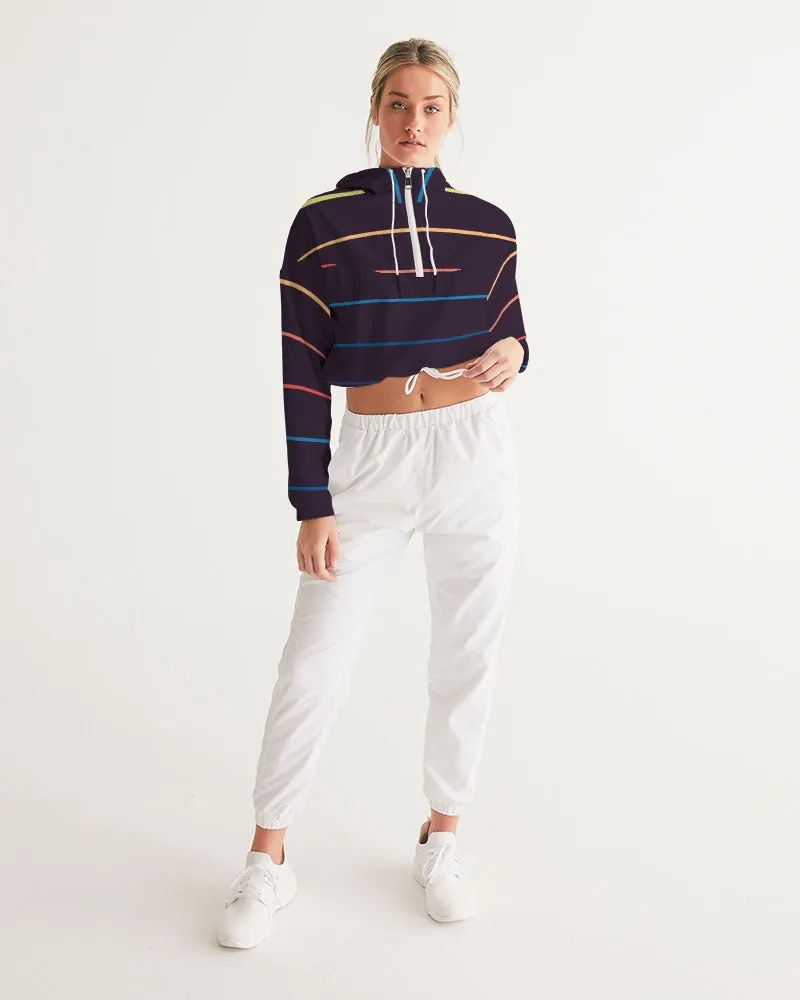 Find Your Coast DawnBreaker Striped Water Resistant Cropped Windbreaker