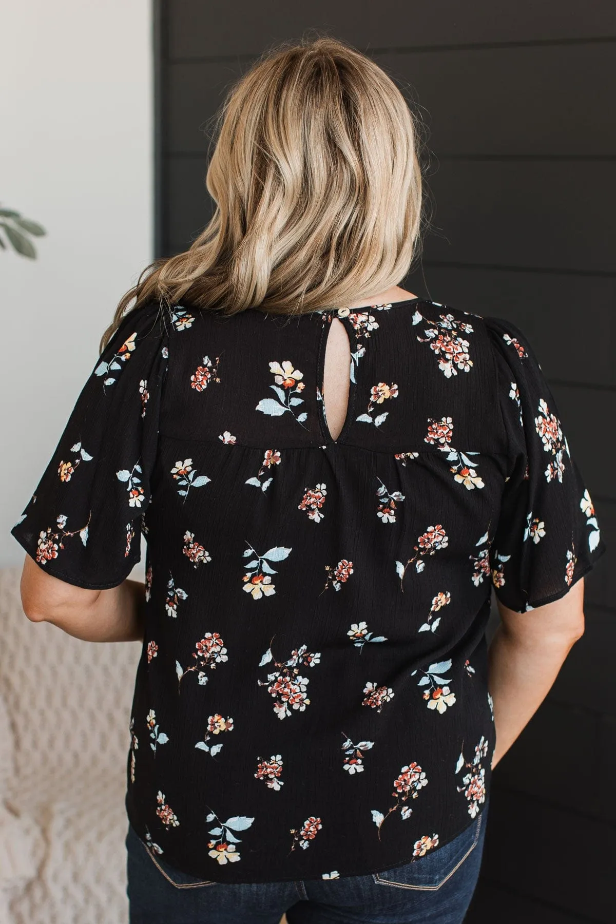 Forever Special Floral Blouse- Black