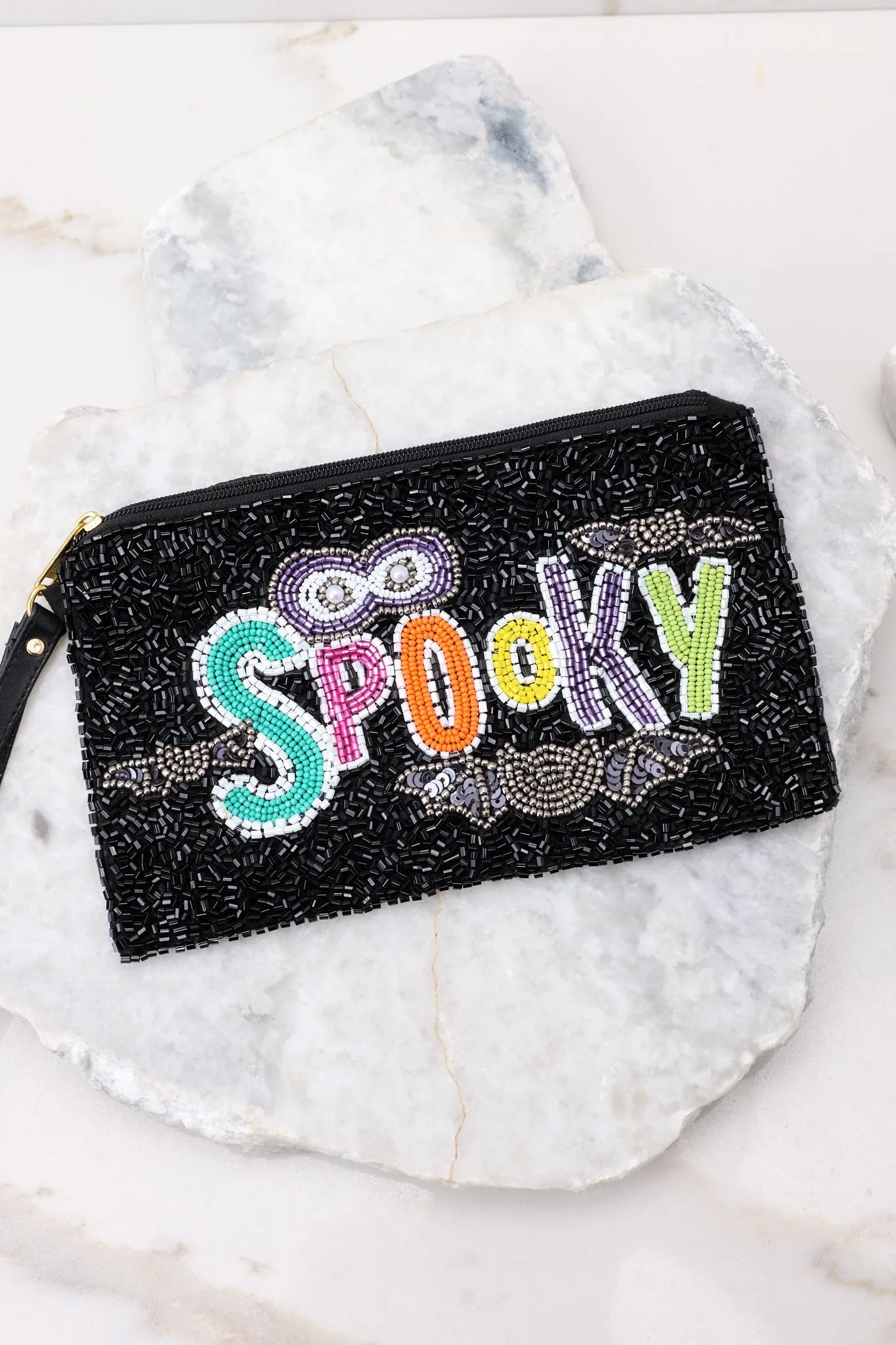 Frightening Beaded Black Bag