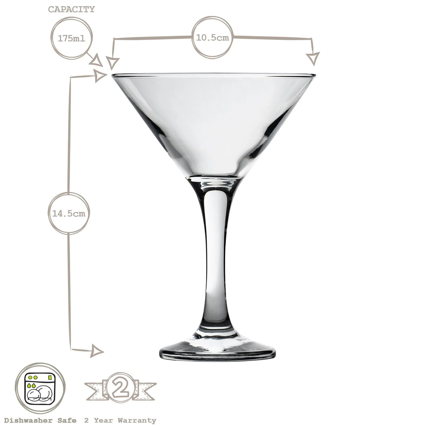 Glassware | Misket Espresso Martini Glasses - 175ml - Clear - Pack of 12 | LAV