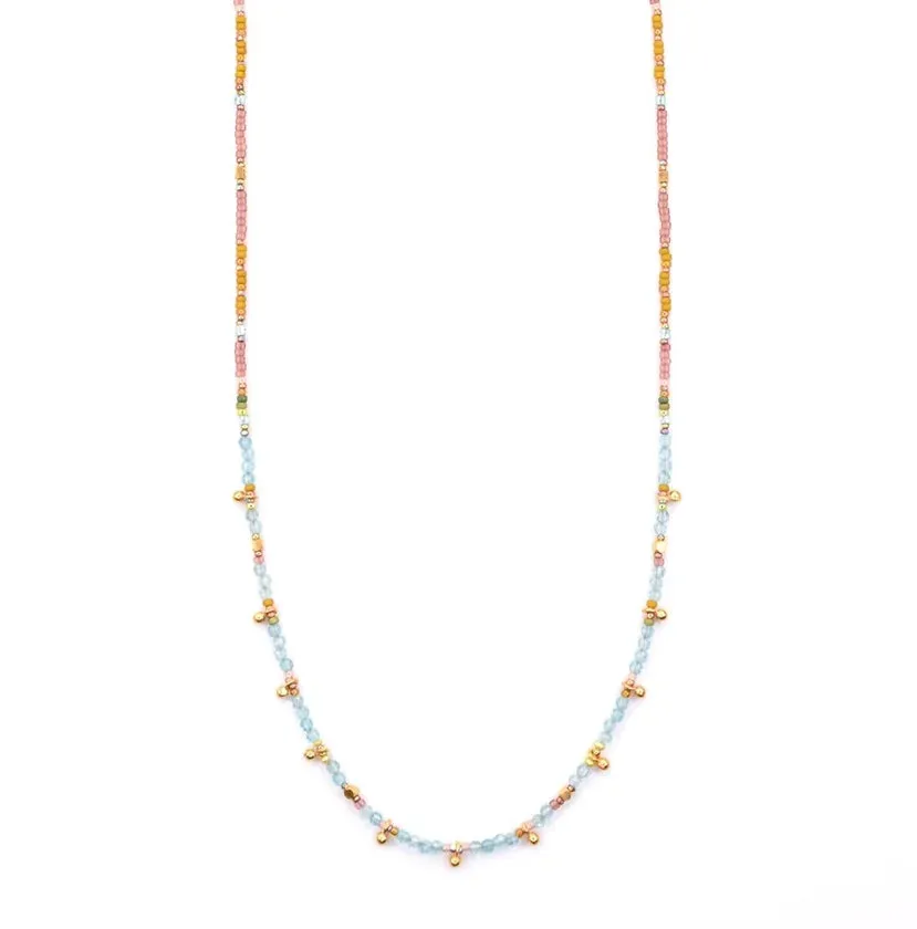 Gold Fill Necklace with Apatite, and 18k Gold Vermeil