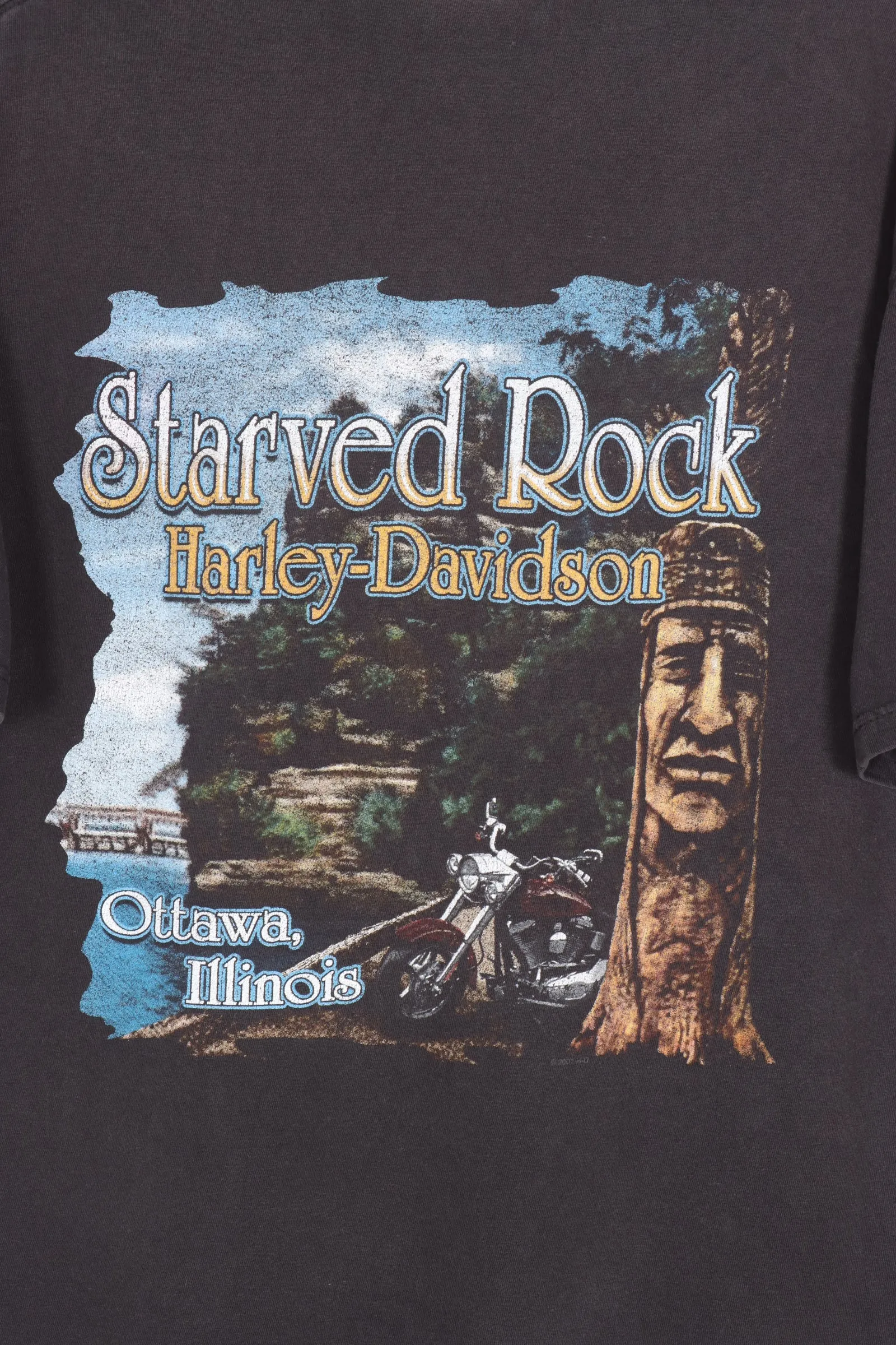 HARLEY DAVIDSON Starved Rock Illinois T-Shirt (M-L)