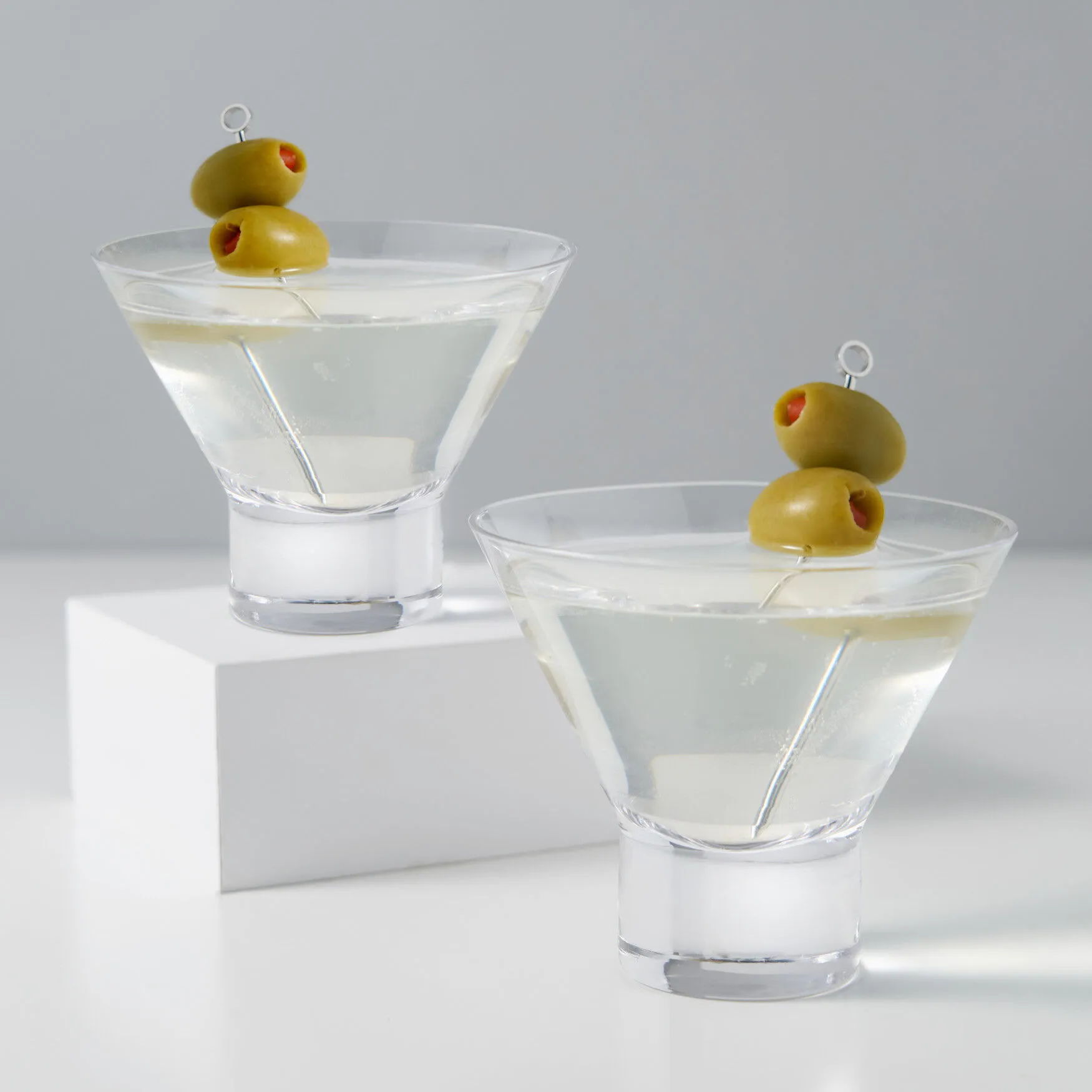 Heavy Base Crystal Martini Glasses