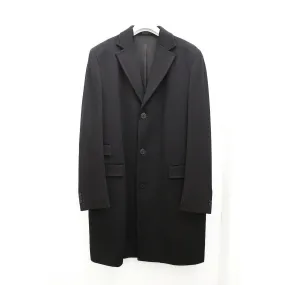 Heavy Wool Overcoat In Black