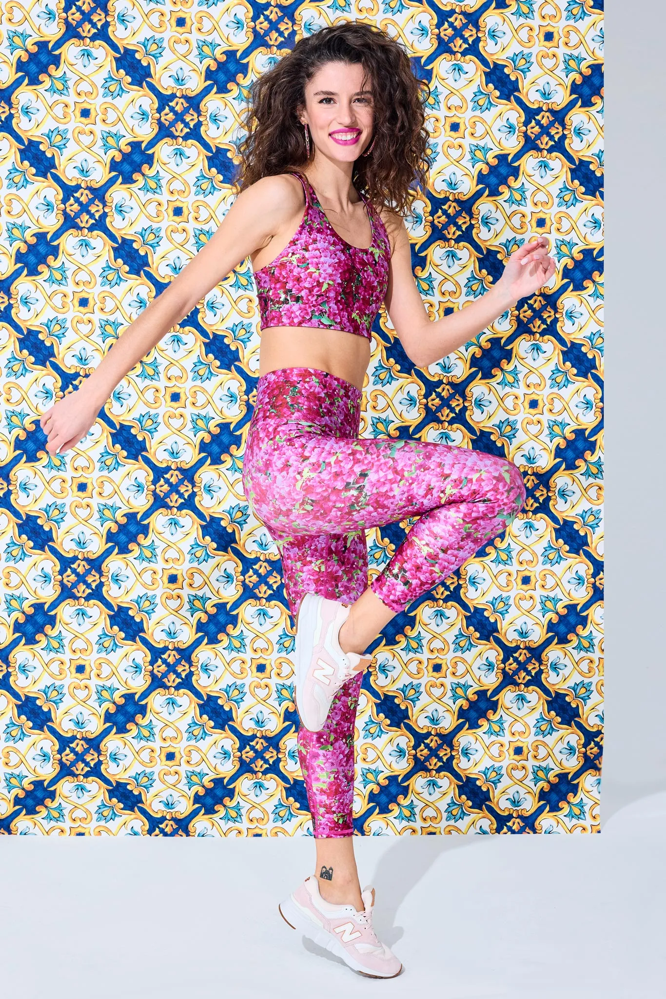 Hi-Shine 7/8 Leggings in Bougainvillea