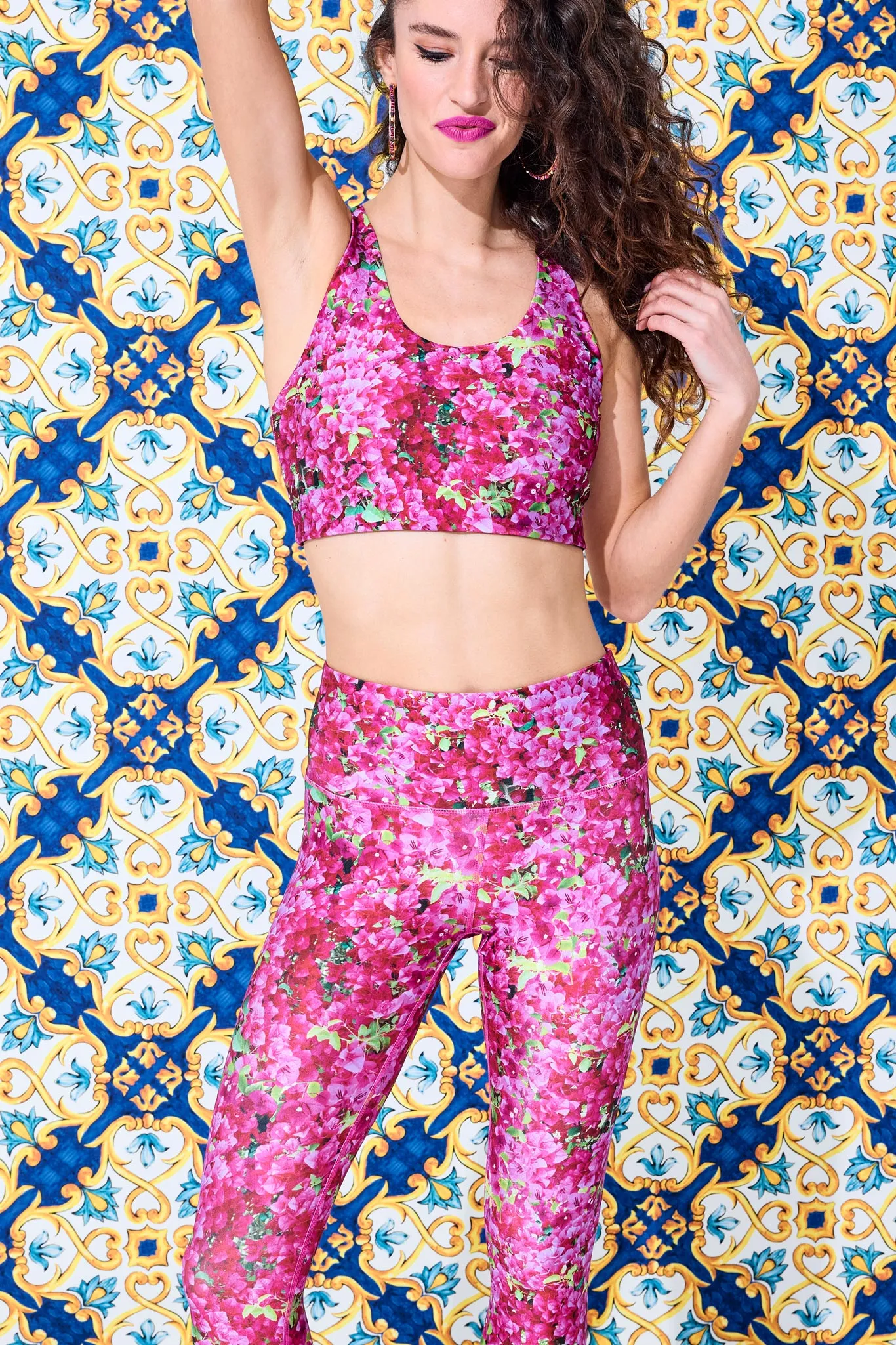 Hi-Shine 7/8 Leggings in Bougainvillea