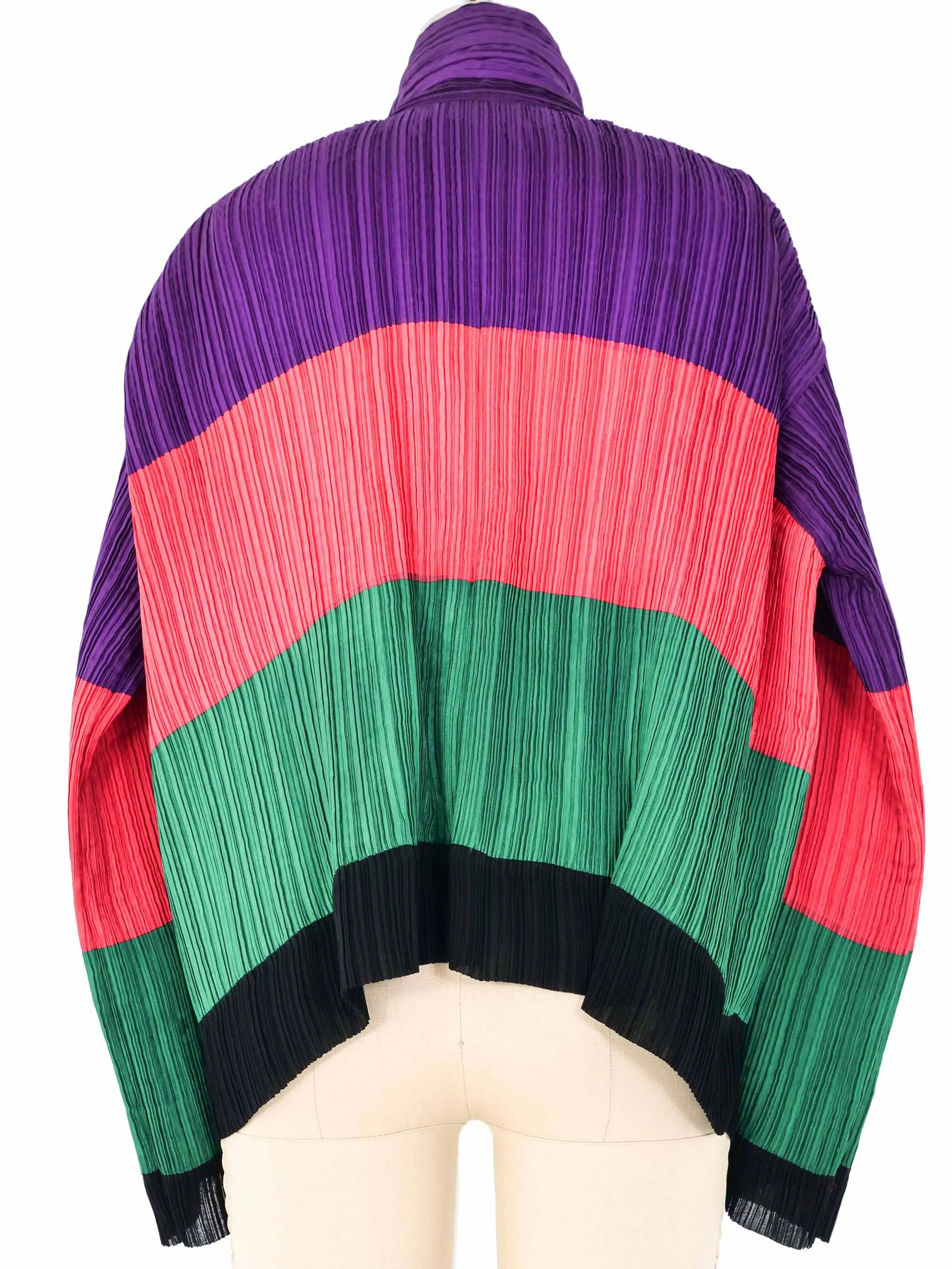 Issey Miyake Colorblock Reversible Plisse Pleat Jacket