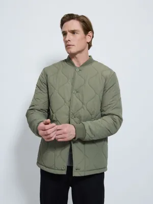 Khaki Quilted Lightweight Jacket | Men | George at ASDA