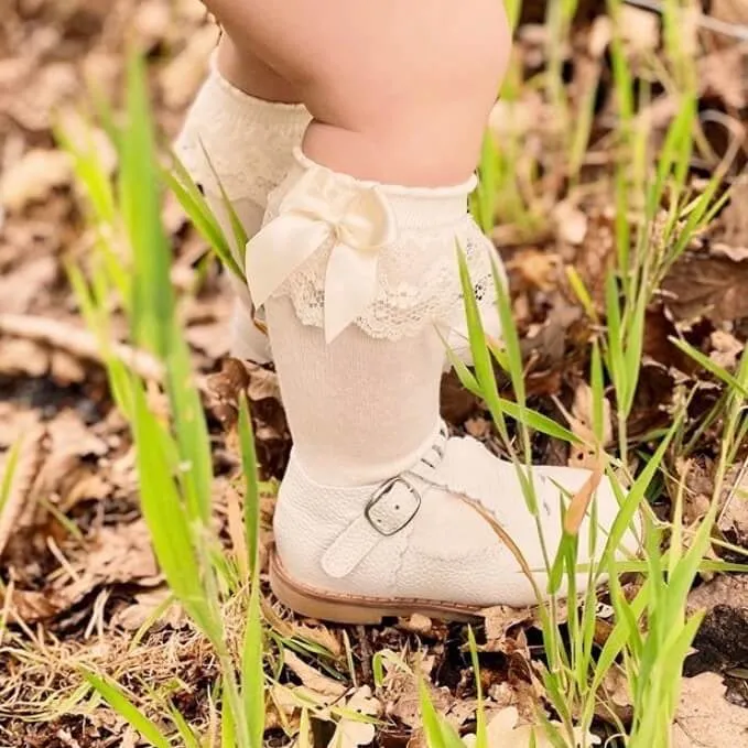 Lace Knee Socks - Ivory