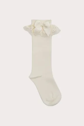 Lace Knee Socks - Ivory