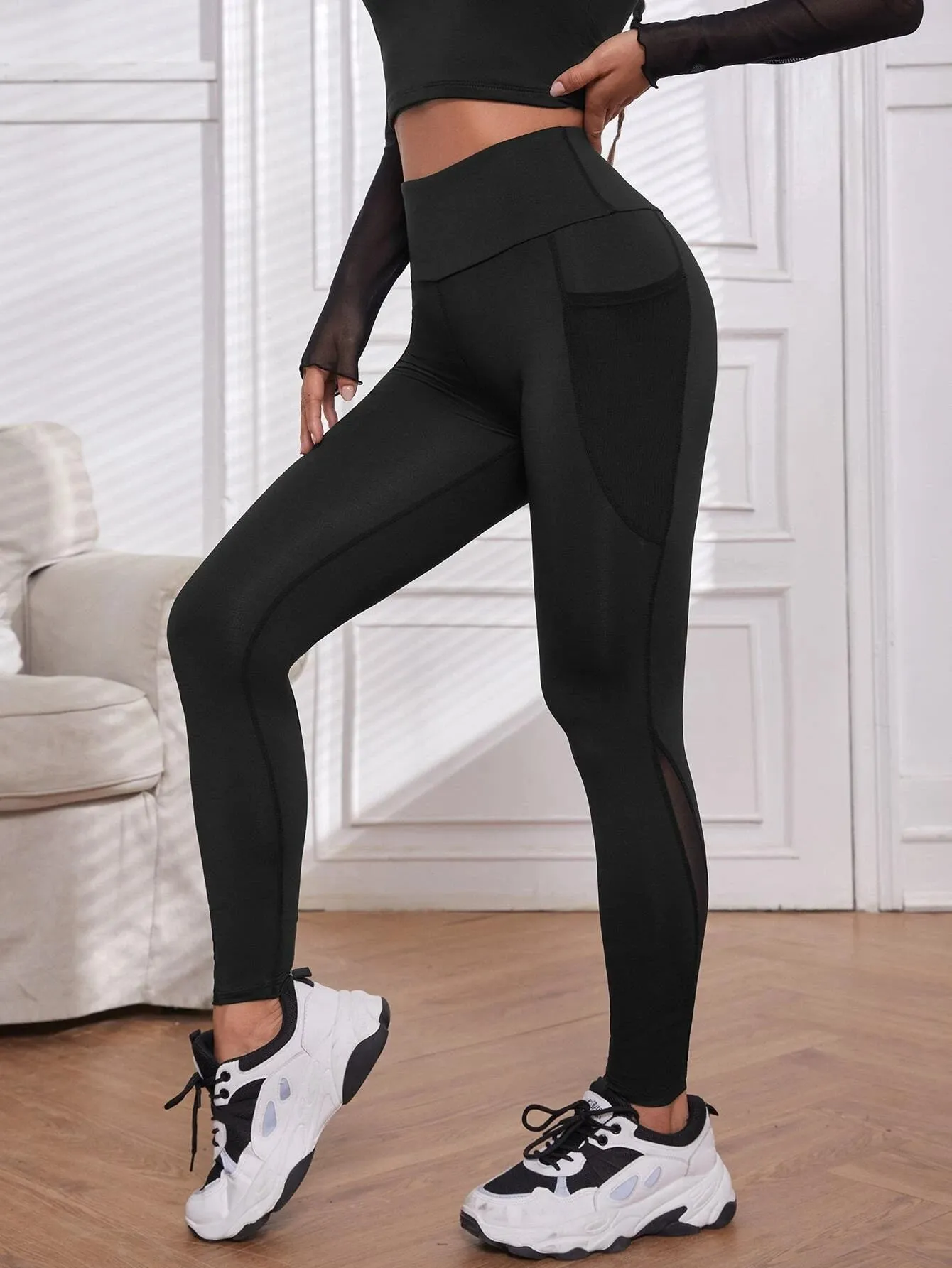 Landry Contrast Mesh Gym Leggings