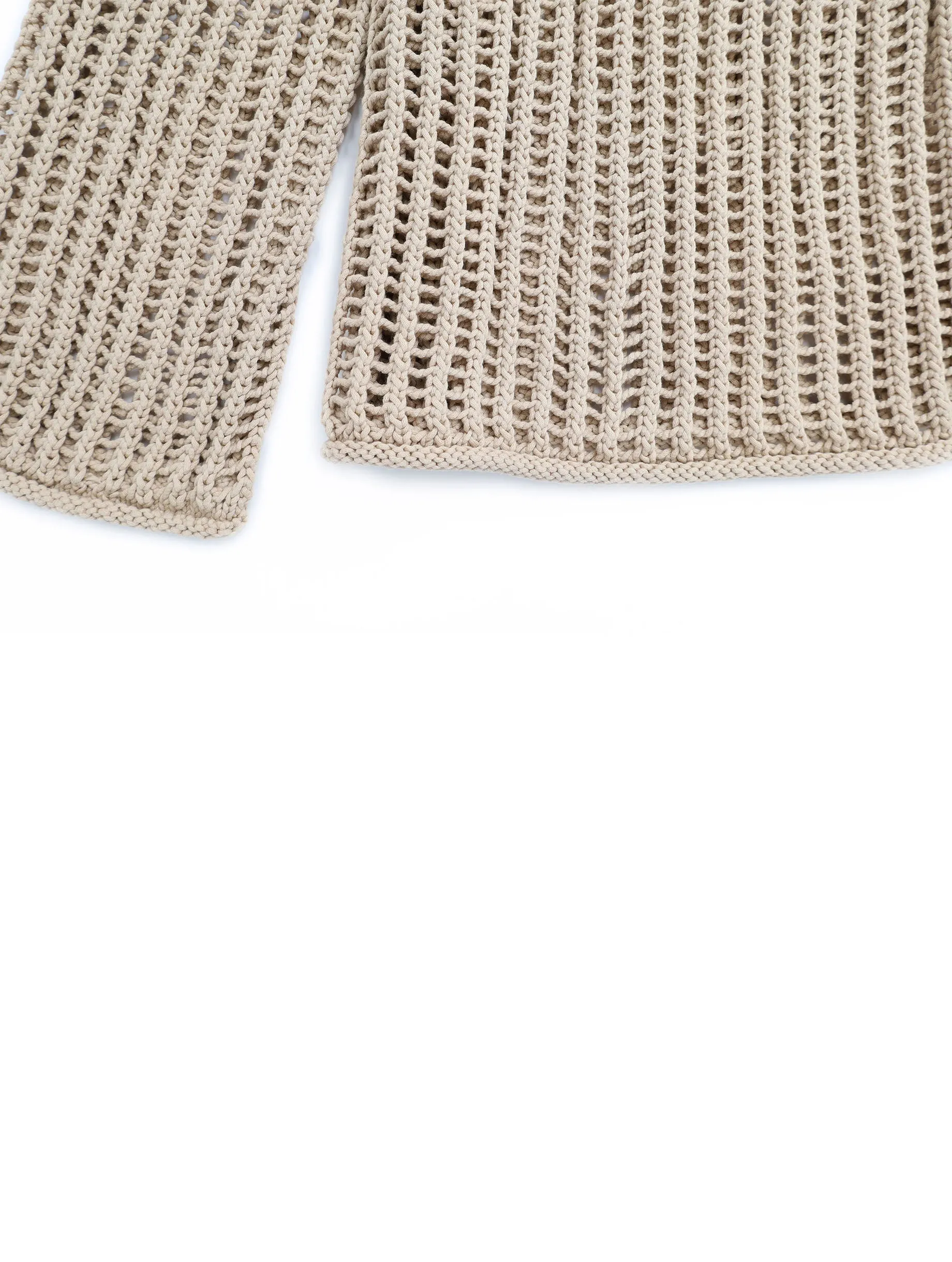 LEILA Open-knit sweater beige