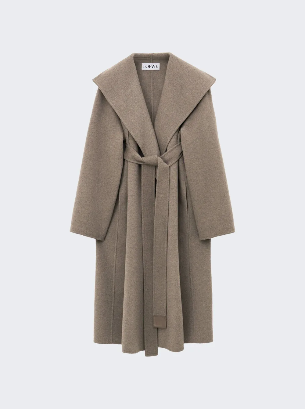 Loewe   Belted Coat Taupe Melange 