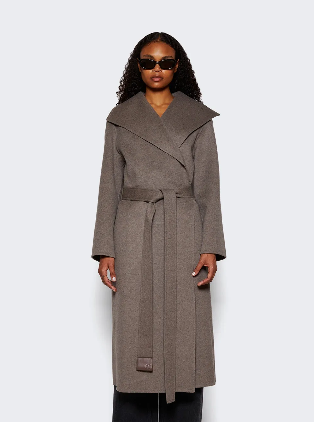 Loewe   Belted Coat Taupe Melange 