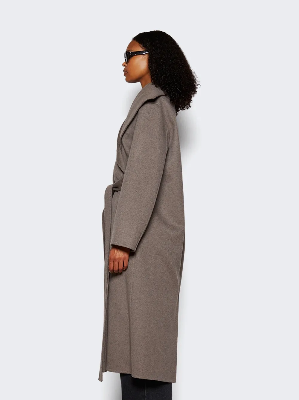 Loewe   Belted Coat Taupe Melange 