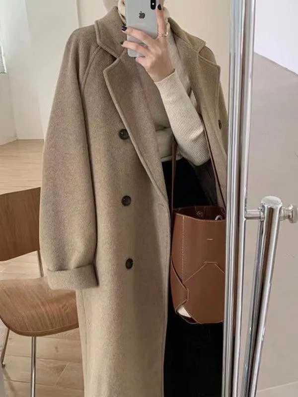 Loose and thickened Long Woolen Coat