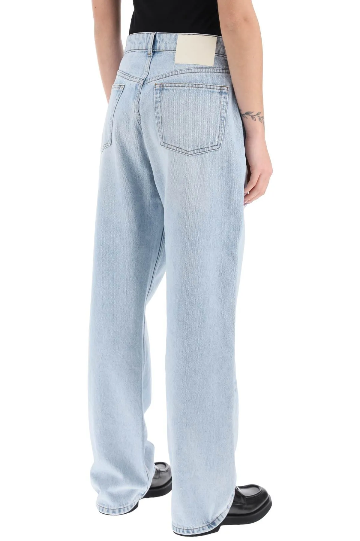 loose fit denim jeans in classic UTR440 DE0027 BLEU JAVEL