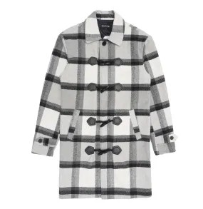 M4045 Renzo Wool Plaid Coat - Gray