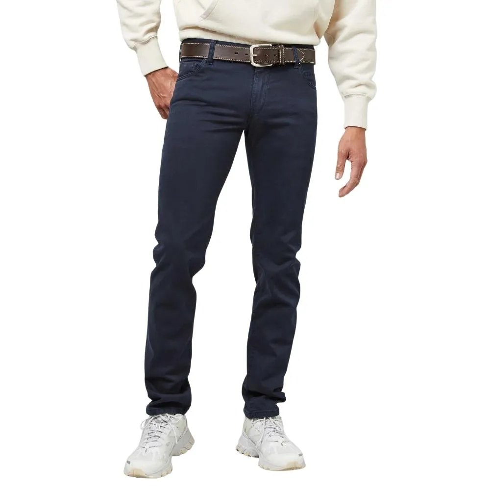 M5 Pima Cotton Five Pocket Navy Slim Jeans | Menswear Online