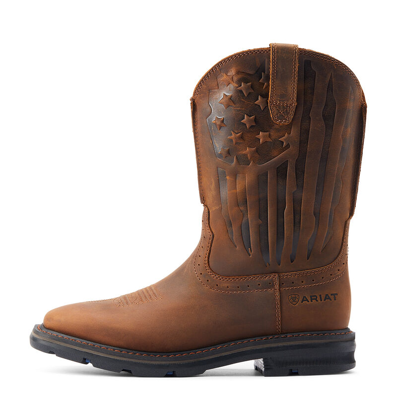 Men's Sierra Shock Shield Patriot Work Boot in Brown