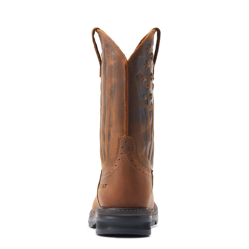 Men's Sierra Shock Shield Patriot Work Boot in Brown