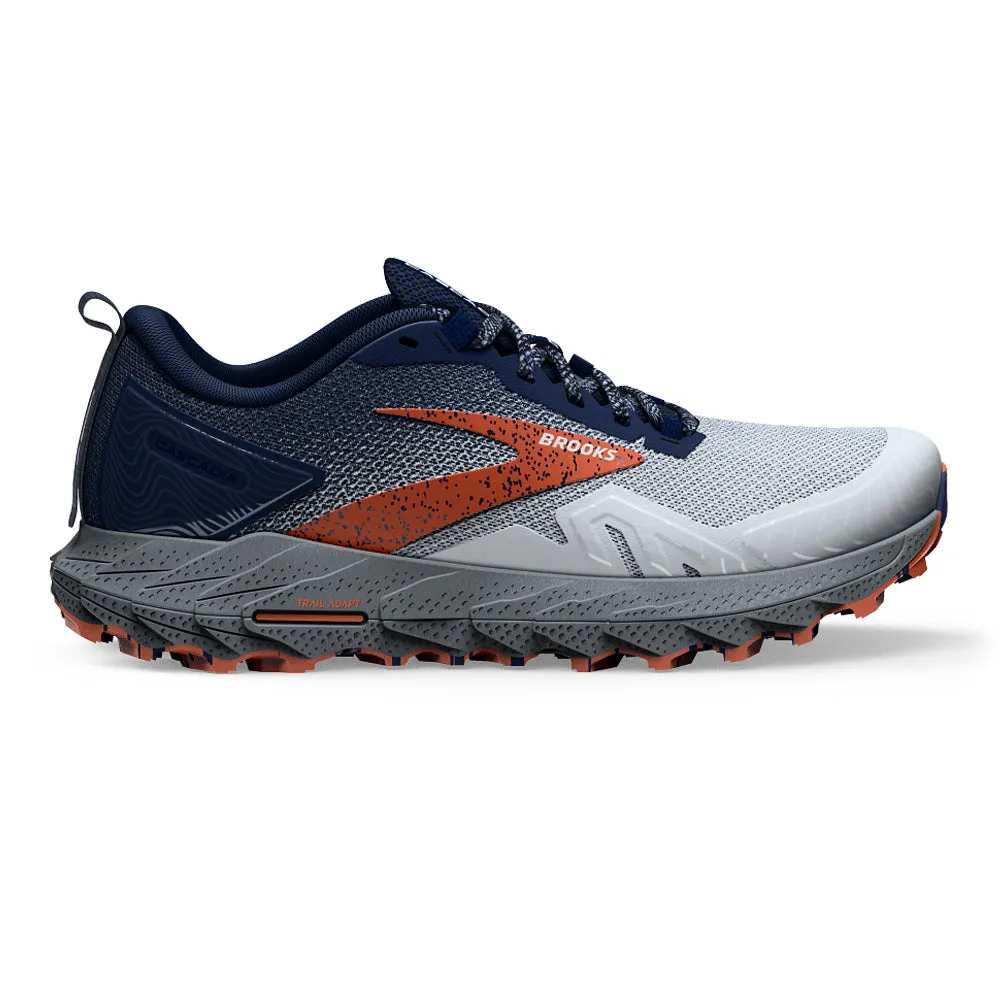 Men's Brooks Cascadia 17, Blue/Navy/Firecracker, 9.5 D Medium