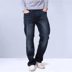 Men's Leisure Style Cotton Long Loose Straight Jeans Trousers