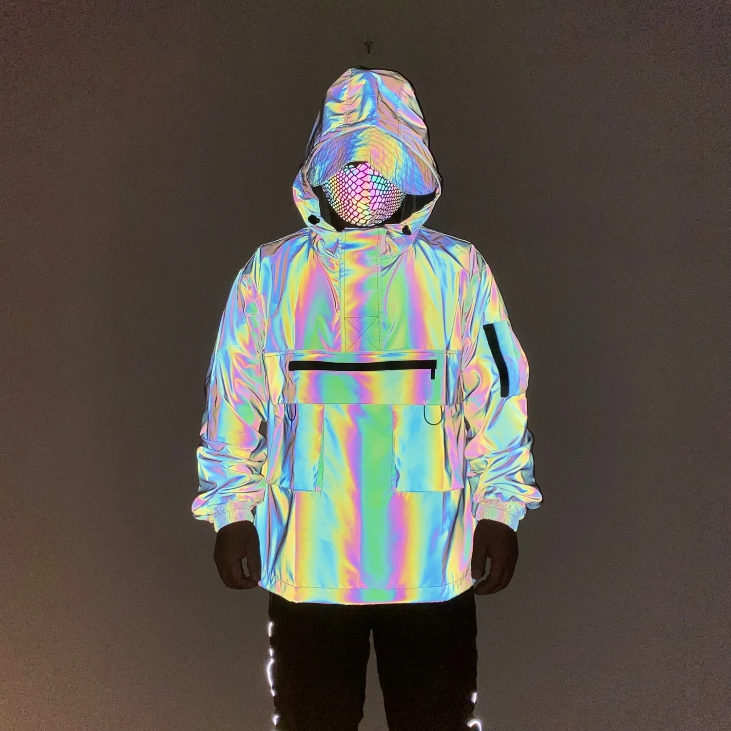 mens reflective windbreaker jacket