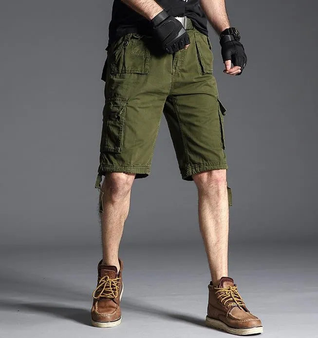 Men's Summer Loose Oversize Solid Color Casual Short Cargo Pants