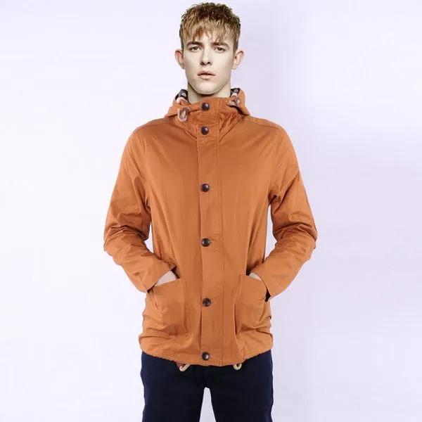 Men's canvas windbreaker with canvas camo interior