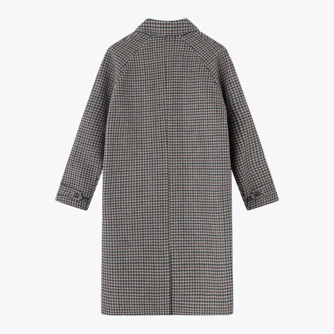 Michael Houndstooth Coat 2.0 (Dark Sand + Pine Green)