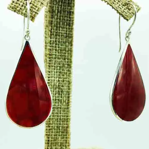 Mother of Pearl OR Red Coral Earrings-2 pair in one!