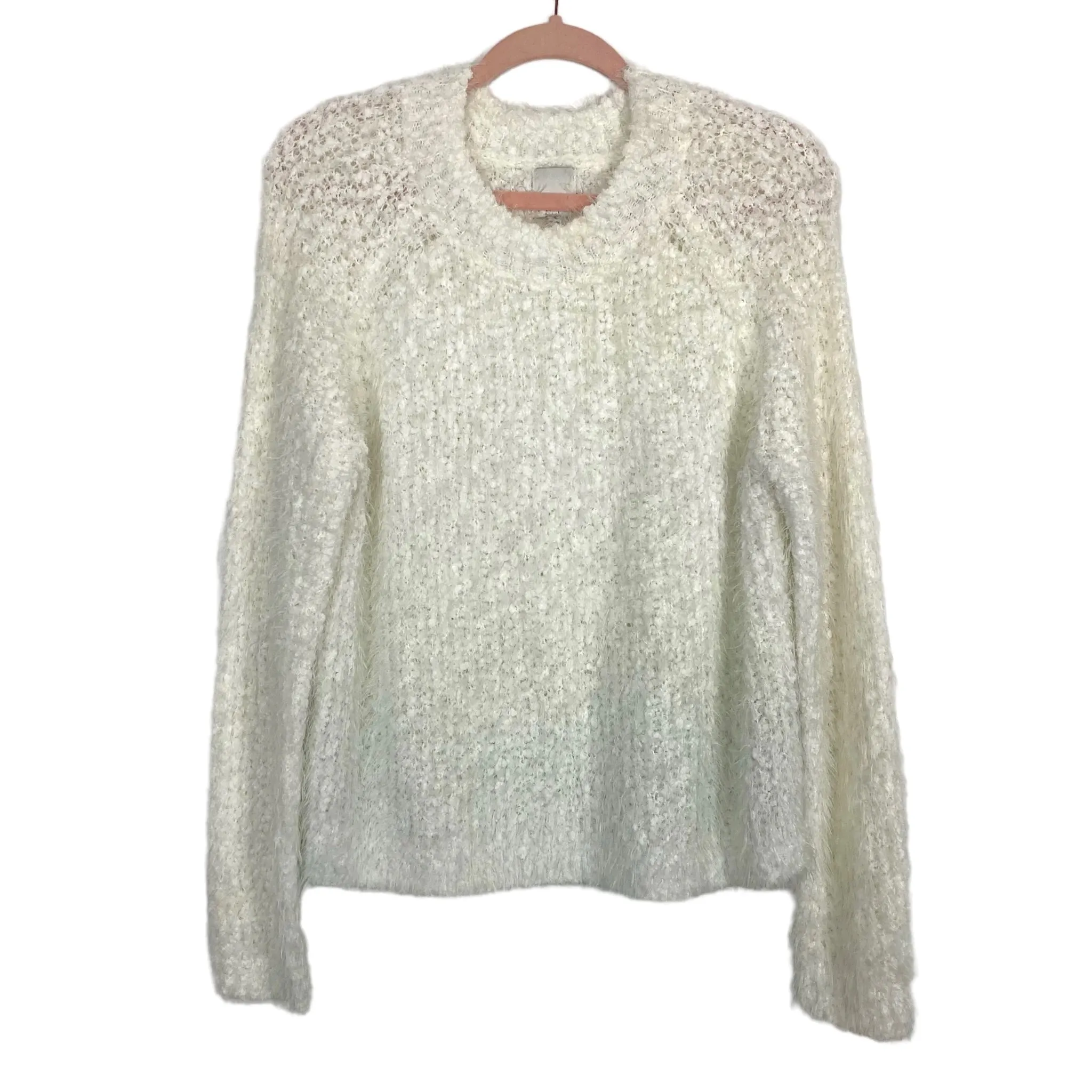 MPC by MinkPink Off White Fluffy Sweater- Size S (sold out online, see notes)