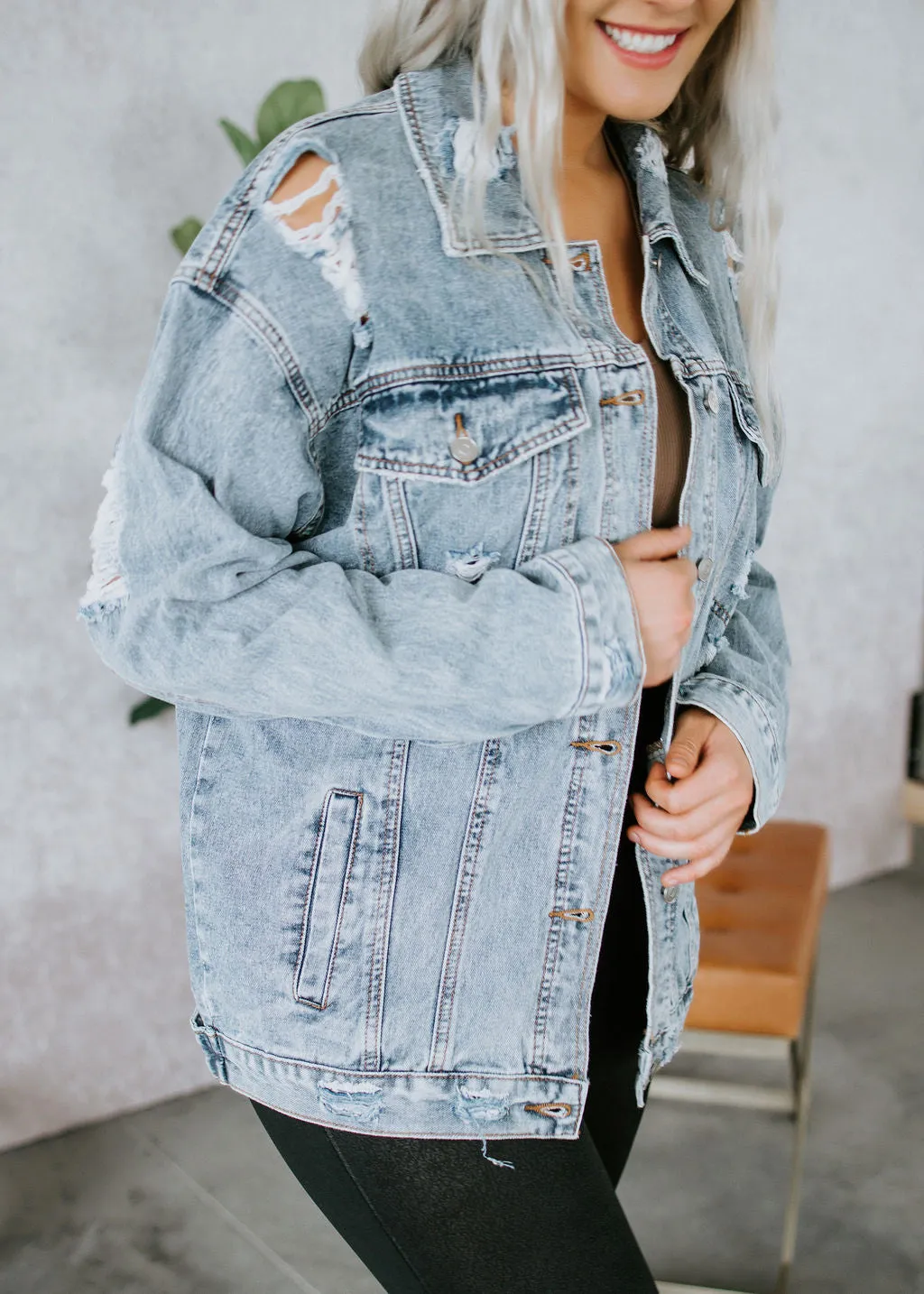 Never In Distress Denim Jacket FINAL SALE