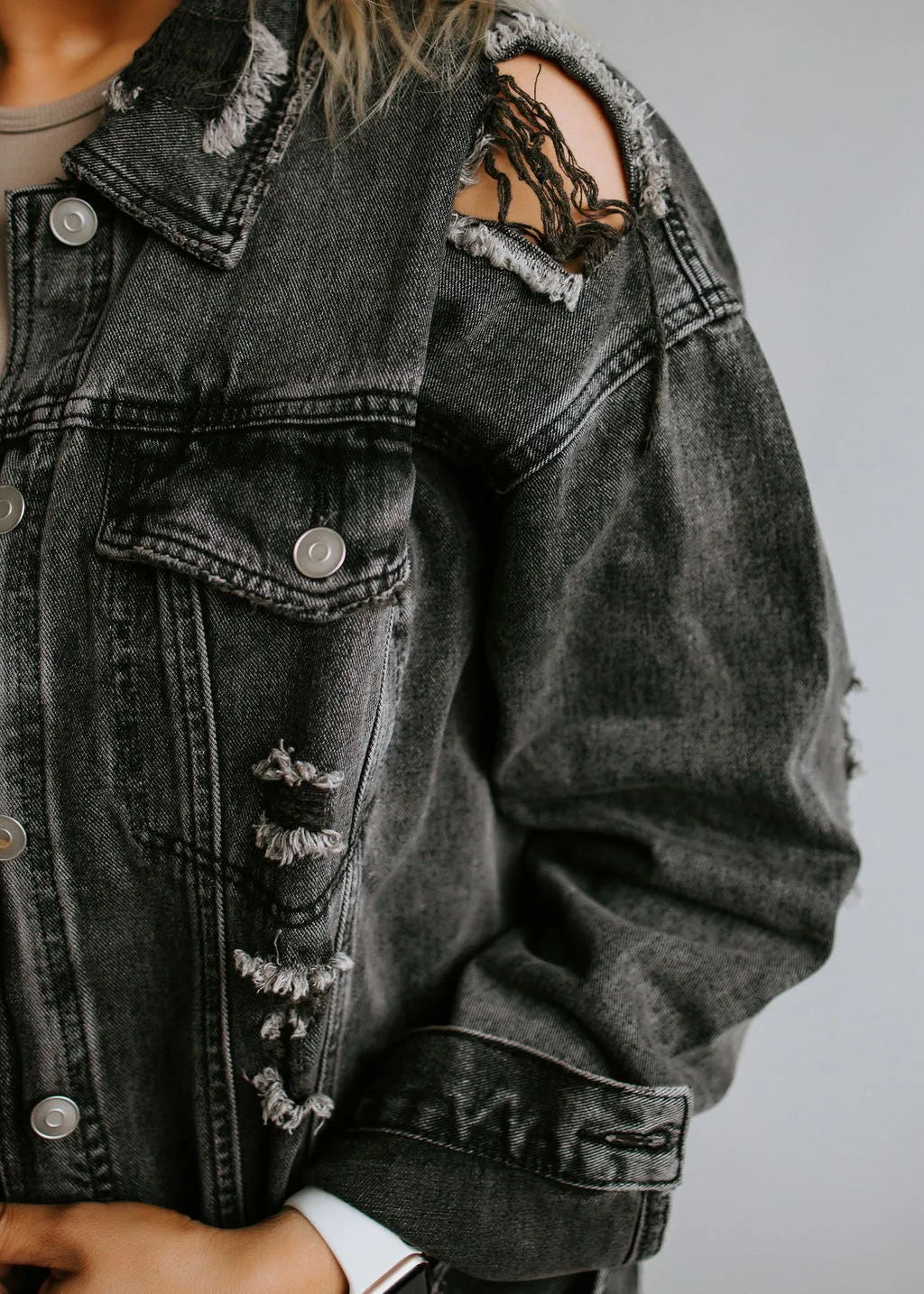 Never In Distress Denim Jacket FINAL SALE