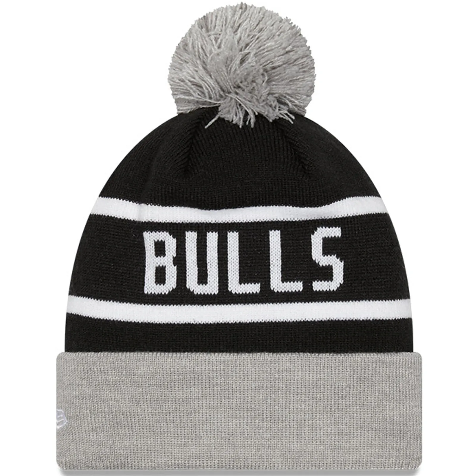 New Era Mens Chicago Bulls NBA Cuffed Sideline Bobble Hat - Black