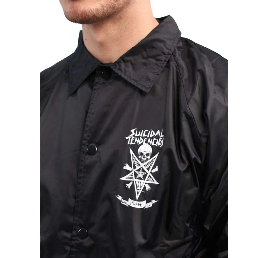 OBEY X SUICIDAL TENDENCIES POSSESSED COACH JACKET // BLACK