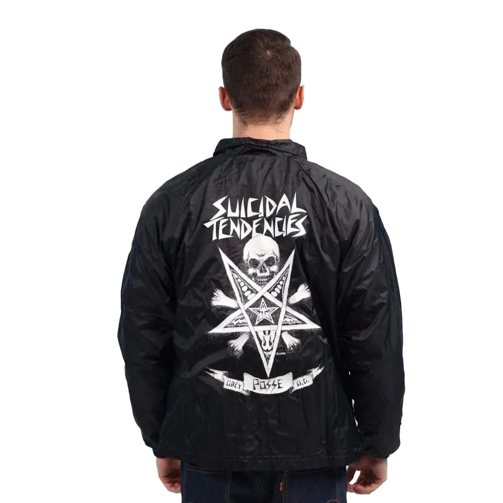 OBEY X SUICIDAL TENDENCIES POSSESSED COACH JACKET // BLACK