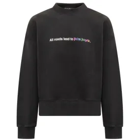 Palm Angels All Roads Roads Lead to Palm Angels Black Sweatshirt